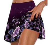 NSICBMNO Womens Activewear Skirts Skorts Stretch Waist Trousers Women Comfy Stretchy Athletic Sweatpants Casual Cosy Running Skirts with Inner Shorts Lightweight Running Jogging Mini 3-Purple XL
