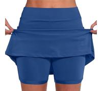 NSICBMNO Women's Blue Tennis Skirts Plus Size High Waisted Skorts Workout Golf Skorts with Shorts Underneath Skirts Quick Dry Skort Gym Athletic Running Sport Shorts Golf