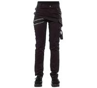NSICBMNO Womens Combat Trousers Gothic Steampunk Trousers Y2K Cargo Pants Slim Fit Sport Bottoms Buckkle Lock Work Pants with Pockets Straight Leg Joggers Solid Color Sweatpants Zip Streetwear
