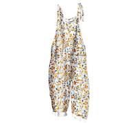 NSICBMNO Women's Dungarees Summer Boho Jumpsuit Harem Playsuit Y2K Cropped Dungarees Bib Overalls With Pocket One Piece Jumpsuits Baggy Overalls Casual Rompers For Holiday Beach Loungewear