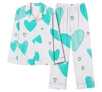 NSICBMNO women'S Pyjama Sets Pyjamas womens Satin Pyjamas Set Cotton Pjs For women Sets Tartan women Petite womens Fluffy Set Ladies Short Size 14 Silk
