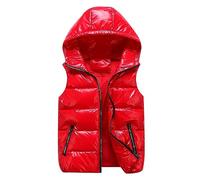 NSICBMNO Womens Quilted Coat With Zip Pockets Plain Sleeveless Down Jacket Hooded Zip Up Vest Winter Wear Bodywarmer Thermal Vests Reflective Outwear Jacket For Autumn Camping Travelling Hiking