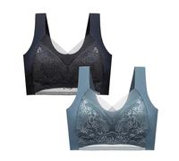 NSICBMNO Women's Sports Bra High Impact Bra Full Coverage Padded Plus Size Minimiser Non Wired Posture Correction Libiyi Push-Up Lace Comfortable Anti-Sagging