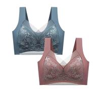 NSICBMNO Women's Underwire Bra Plus Size Padded Bras Lace Bralette Full Coverage Bras Minimizer High Impact Sports Sexy Push Up Wireless Surpport Lounge Bralette Libiyi Bra