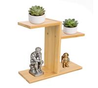 nsihing Mini 2-Tier Wooden Two Layers Desktop Document Storage for Keys Eyeglasses and Small Items, Desk Organizer Display Rack for Tabletop Windowsill Home Garden Hallway Foyer Indoor (3-Tier)