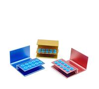 NSKI 3pcs 10 Holes Dental Burs Holder Block Case with Silicone Dental Autoclavable Burs Holder