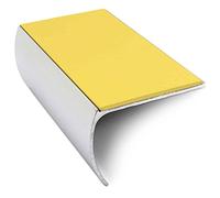 NSL03 57 x 40mm Aluminium Non Slip Stair Nosing Bullnose Edge Trim with PVC Insert - Yellow, 1.0m