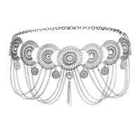 NSLS Egyptian Crystal Rhinestone Belly Dance Performances Gold Necklace Indian Beach Gypsy Tassel Waist Belt Belly Body Chain Jewelry (S0436N)
