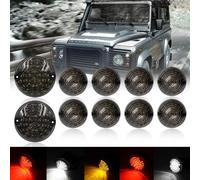 NSLUMO 10PCS Smoked Lens Upgrade Complete Kit Rear Tail Lamp Fog lights Reverse light Front Side Light compatible with L/and R/over D/efender 90/110