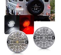 NSLUMO 2pcs Upgrade Round Led Fog & Reverse Light compatible with Defender Rear Fog Reverse Lamp(95mm Clear Lens)