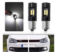 NSLUMO BA15S 1156 P21W 7506 Led DRL Bulbs Replacement for 2009-2014 Volks Polo MK5 GTI 6R Led Daytime Running Lights 2pcs Xenon White LED DLR City Light Bulbs