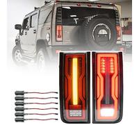 NSLUMO H2 LED Tail Light For 2003 2004 2005 2006 2007 2008 2009 Hummer H2 SUV Rear Bumper Taillights Turn Signal Lights Clear Lens Reversing Backup Parking Brake Stop Combo Lamps Assembly