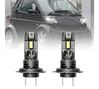 NSLUMO H7 LED Headlight Bulbs for Smart Forfour Fortwo Convertible Coupe Roadster 450 451 452 454 Cabrio 6500K White 6x Super Bright LED Headlight Conversion Kit H7 Halogen Replacement Mini Size