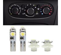 NSLUMO Led A/C Air Conditioning Control Switch Knob Light For Dacia Duster Sandero Logan 4pcs White Heater Control T5 LED Climate Control A/C Light Bulbs