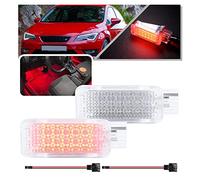 NSLUMO LED Courtesy Footwell Interior Lights Compatible With Seat Leon MK3 5F 2012-2019 Module Luggage Compartment Glove Box Lamp Boot Trunk Under Door Ambient Cargo Light Replacement 2x SMD LED Red