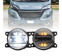 NSLUMO LED Fog Lamp DRL Daytime Running Light for F/iat Ducato Doblo | Talento Front Bumper Fog Light Reflectors Assembly Turn Signal Lights DRL Running Light Clear Lens 6000K Xenon White 2PCS