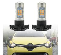 NSLUMO LED Front Indicator Amber Turn Signal Light PY24W For Re/nault Clio IV Typ X98 2012-2020 PY24W Led Side Repeaters Blinker Headlight Indicator Bulbs