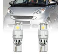 NSLUMO LED Parking Light Bulbs for SMART FORTWO 451 FORFOUR 453 PAIR OF POSITION LIGHTS T10 W5W 3 LED 6000K No Error T10 LED Clearance Lamp Bulb