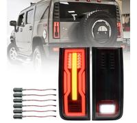 NSLUMO LED Rear Bumper Tail Lights for Hummer 2003 2004 2005 2006 2007 2008 | 2009, H2 SUV Rear Bumper Turn Signal Lights, 2Pcs Black Smoked Lens Brake Turn Signal Parking Combo Lamp Assemblies