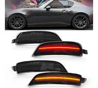 NSLUMO LED Side Marker Lights for 2016-up Mazda MX-5 Miata ND Smoked Lens Amber Front & Rear Red Marker Lights Replace OEM Sidemarker Lamps