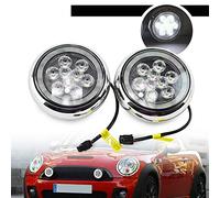 NSLUMO R50 Led Rally DRL Light - Chrome Shell Led DRL Daytime Running Light With Halo Ring Led Rally Light For R50 R52 R53 2001-2006