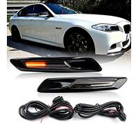 NSLUMO Sequential Amber LED Side Marker Lights Compatible w/B'MW 5 Series F10 LCI 528i 530i 535i 550i Smoked Lens Led Dynamic Turn Signal Lamps Indicator Blinker OEM Fender Trim Replacement
