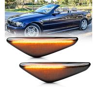 NSLUMO Sequential Amber LED Side Marker Lights for 2004-2006 B'MW E46 LCI 325Ci 330Ci Coupe Convertible Front Fender Turn Signal Indicator Blinker Lamps OEM Replacement (Smoked Lens)
