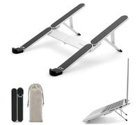 NSMO Laptop Stand - Foldable, Adjustable, Ergonomic Aluminum Stand with 5-Level Height Adjustment, Heat Dissipation, Non-Slip Design, Portable for 11”-16” Laptops, Gaming, Office, Travel