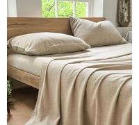 NSNLGSGC 100% French Linen Sheets Full Size, 4 Piece Pure Linen Bed Sheet Set, Breathable, Cooling & Durable, Soft Washed Natural Flax Bedding with 16 Inch Deep Pocket, All Season Use(Full, Linen)