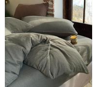 NSNLGSGC 100% Muslin Cotton Textured Duvet Cover Twin Size, 2-Layer Small Gingham Checked Lightweight and Breathable Muslin Bedding, Linen Like Gauze Comforter Cover Set (Dark Green Checked, Twin)