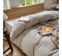 NSNLGSGC Tan Gingham Weighted Blanket Cover, 48"x72"