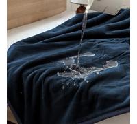 NSNLGSGC Waterproof Blanket Throw for Bed Single, Water Proof Flannel Blanket, Up to 60 oz(Navy Blue, 127 * 152cm)