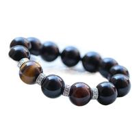 NSNYDNZ Feng Shui Wealth Authentic Tiger Eye Stone Crystal Reiki Amulet Lucky Wealth Ward Off Evil Spirits Bracelet Inspirational for Women Men,(12mm)