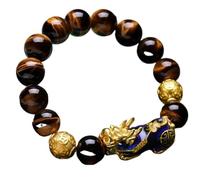 NSNYDNZ Natural Agates Tyger's Eye Beads Bracelet Reiki Meditation Ward-Off Evil Spirits Bring Prosperity,(D-10MM)