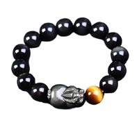NSNYDNZ Pi Yao Bracelet Gold Yellow Tiger Eye Bracelet Good Luck for Men Wealth Bracelets Ward Off Evil Talisman for Prosperity Money Metaphysical Jewelry,(Obsidian,8mm)