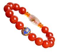 NSNYDNZ Red Agate Bracelet 10mm Crystal Beaded Bracelet for Women Men Reiki Healing Crystal Chakra Meditation,Obsidian(Red Agate)