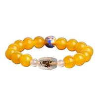 NSNYDNZ Red Agate Bracelet 10mm Crystal Beaded Bracelet for Women Men Reiki Healing Crystal Chakra Meditation,Obsidian(Yellow Agate)
