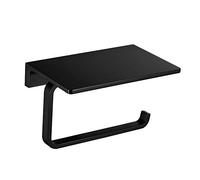 NSODOO Solid Brass Bathroom Toilet Paper Holder and Superior Hotel Style Toilet Roll Holder with Mobile Phone Storage Oiled Rubbed Black Finish