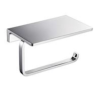 NSODOO Solid Brass Bathroom Toilet Paper Holder and Superior Hotel Style Toilet Roll Holder with Mobile Phone Storage Polished Chrome Finish
