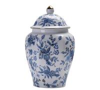 NSOnline Blue Rose Small Urn Ashes Keepsake Ceramic 8in high 50Cubic inches
