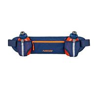 Nspire Dual Bottle Hydration Belt - Adjustable Running Hiking Walking Belt - Includes 2 Bottles - Storage Pocket for iPhone, Samsung, Keys, Snacks etc., True Navy/Tigerlily