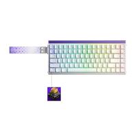 NSPmebTGW HERO84 HE Magnetic Switch Wired Mechanical Keyboard RGB Music Rhythm 8K Return Rate Compatible With Computer Gamer(White Contour Lines)