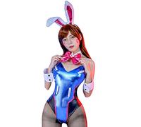 NSPSTT Bunny Costume Women Dva Costume Bunny Suit Sexy Cosplay Hana Song Cosplay Outfits, Blue, Medium, GC741A-M-NT