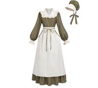 NSPSTT Prairie Dress Women Pioneer Dress Women Pioneer Woman Costume Plus Size, Size M