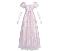 NSPSTT Victorian Dress for Women Regency Costumes Women Regency Dresses with White Wedding Gloves