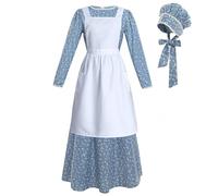 NSPSTT Women American Pioneer Colonial Dress Costume Girls Prairie Dress Civil War Floral Dress - - XX-Large
