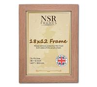 NSR Picture Frames, Wall Mountable 18x12 Oak Flat Shape MDF Engineered Wood Photo Frame