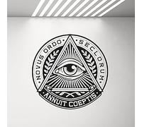NSRJDSYT All Seeing Eye Vinyl Sticker Pyramid Eye Wall Decal Illuminati Sign Decals Wall Vinyl Home Decor Living Room Bedroom Mural 71x71cm