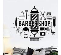 NSRJDSYT Barbershop Hair Salon Wall Decal Barbershop Style Various Tools Vinyl Wall Mural Modern Design Hair Salon Logo Wall Decor 72x57cm
