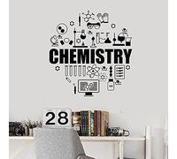 NSRJDSYT Chemistry Wall Decal Sciences Molecules Labora School Classroom Study Interior Decor Vinyl Window Stickers Mural 56x58cm
